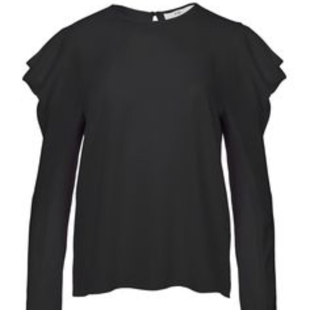NWT Tibi Savanna Crepe Drape Top in Black Size 10